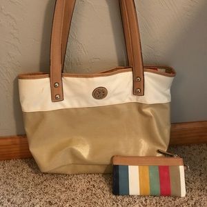Nude / White Giani Bernini Purse / Tote / Handbag